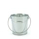 Tin Round Bucket w/Swing Handle Extra Tiny 9TDx7.7BDx8.3Hcm - Natural Silver (04-1)