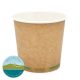 Paper Round Container 11TDx8.5BDx10.5Hcm (710ml) Pk/25 - Brown/Green