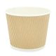 Paper Ribbed Round Container 13TDx10.5BDx10.5Hcm (998ml) Pk/25 - Brown/White